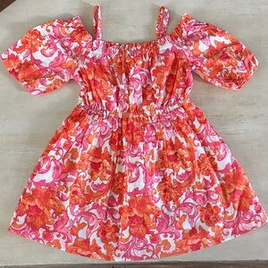 Janie and Jack Floral Pink and Orange Kids Dress